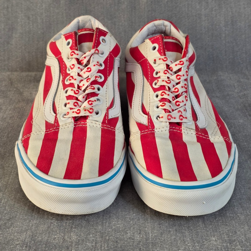 Vans Old Skool Where's Waldo Mens 8.5 Red White Striped Sneakers VN0A38G135U